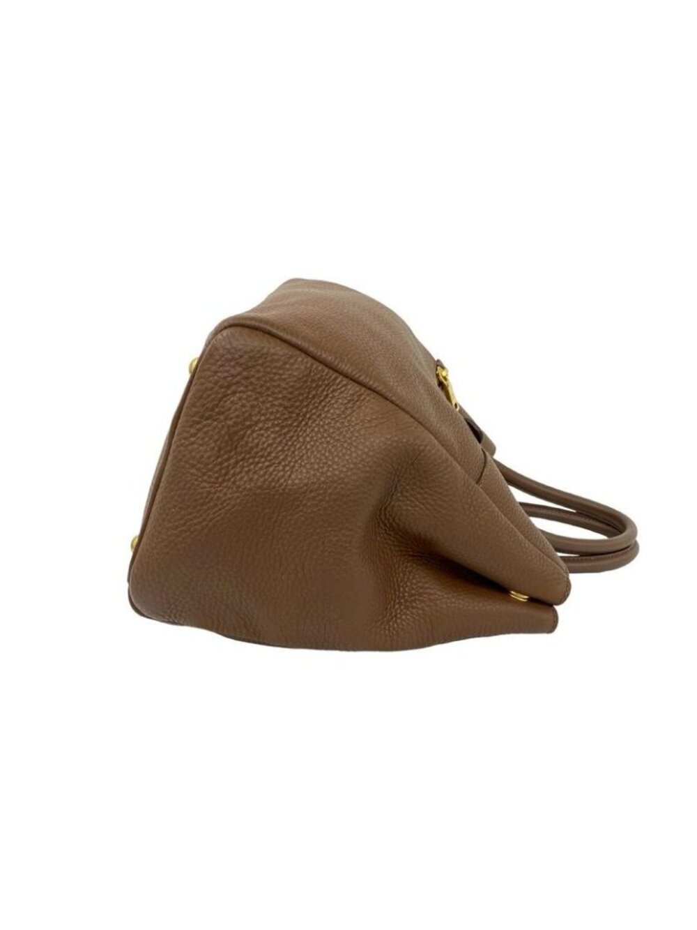 Prada Logo Vitello Daino Leather Tote Business A4 Brown - Picture 6 of 10